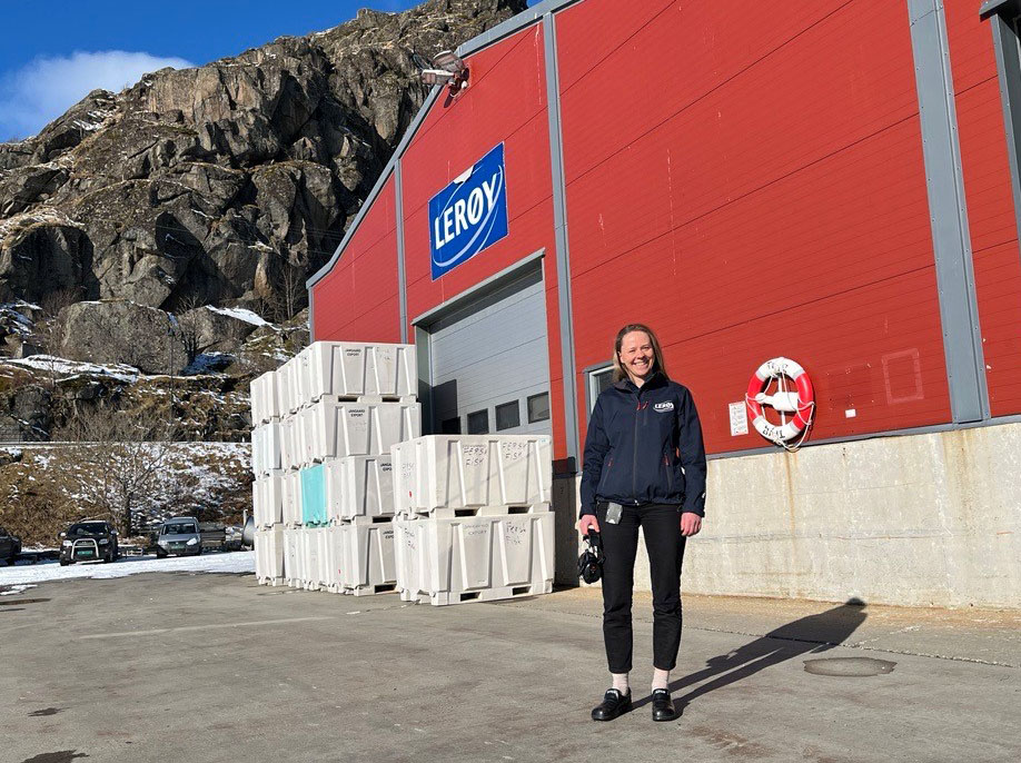 Astrid outside the factory.