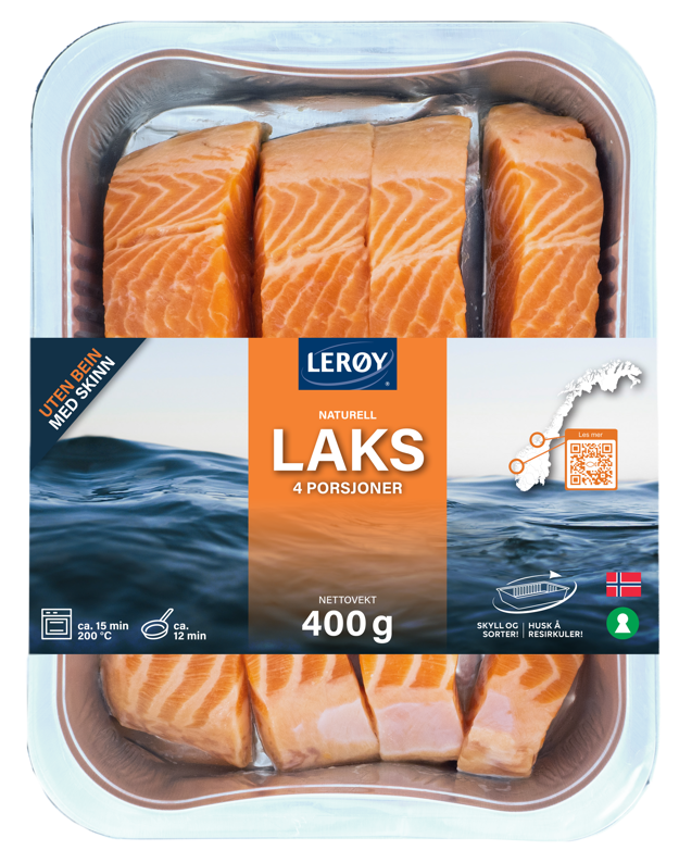 Lerøy laks med skinn 400g produktbilde
