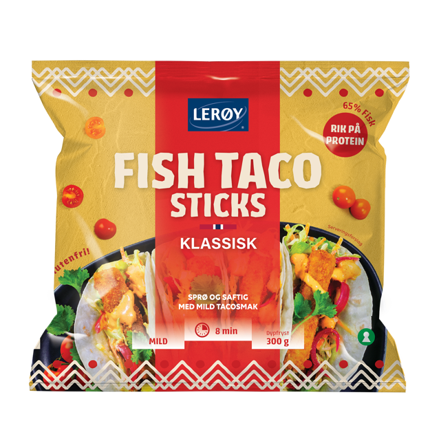 Lerøy Fisk Taco sticks klassisk produktpakning